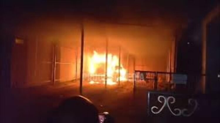 School Bus Gutted in Fire at Canacona School Premises, Short Circuit Suspected